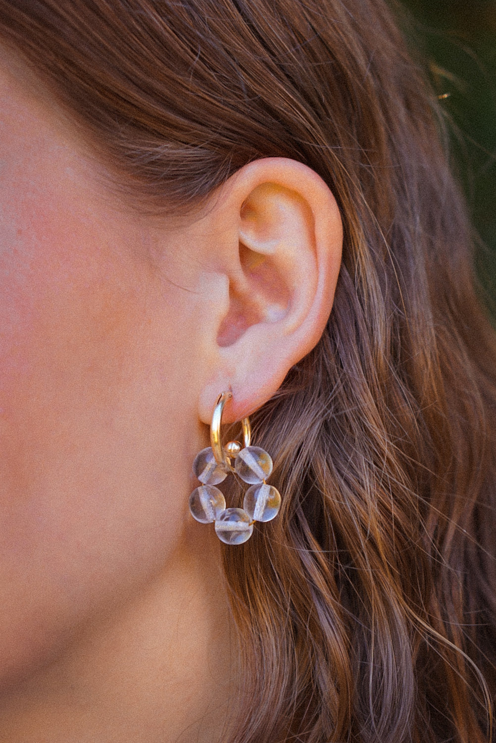 Petal - small hoop earrings with pendant