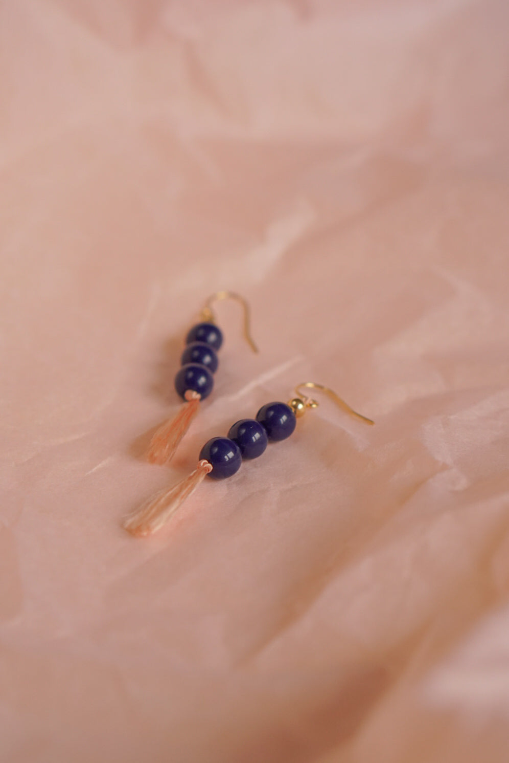 Little DOTA Ohrringe - midnight blue & soft rose