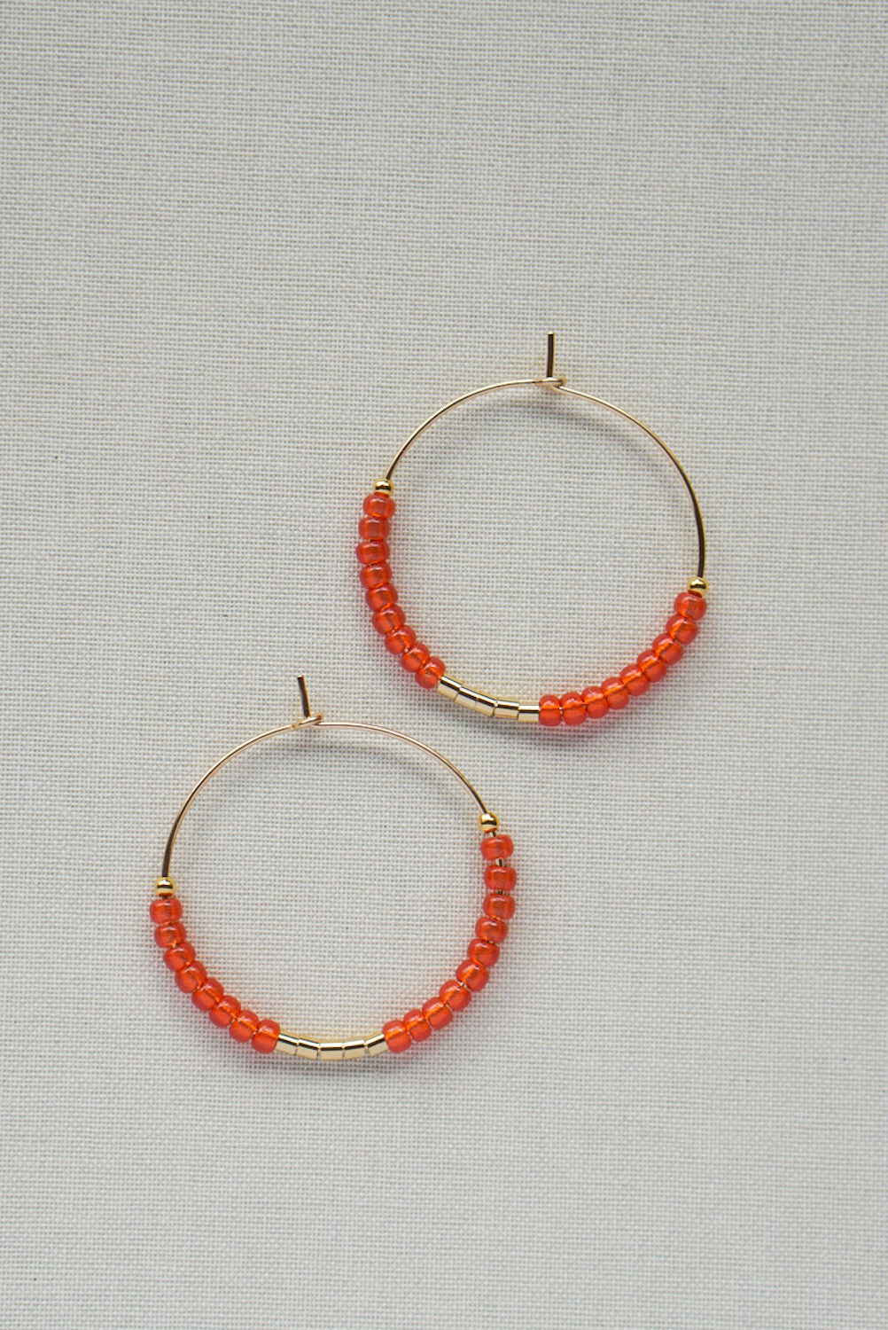 Hoop earrings - ANCA carnelian red