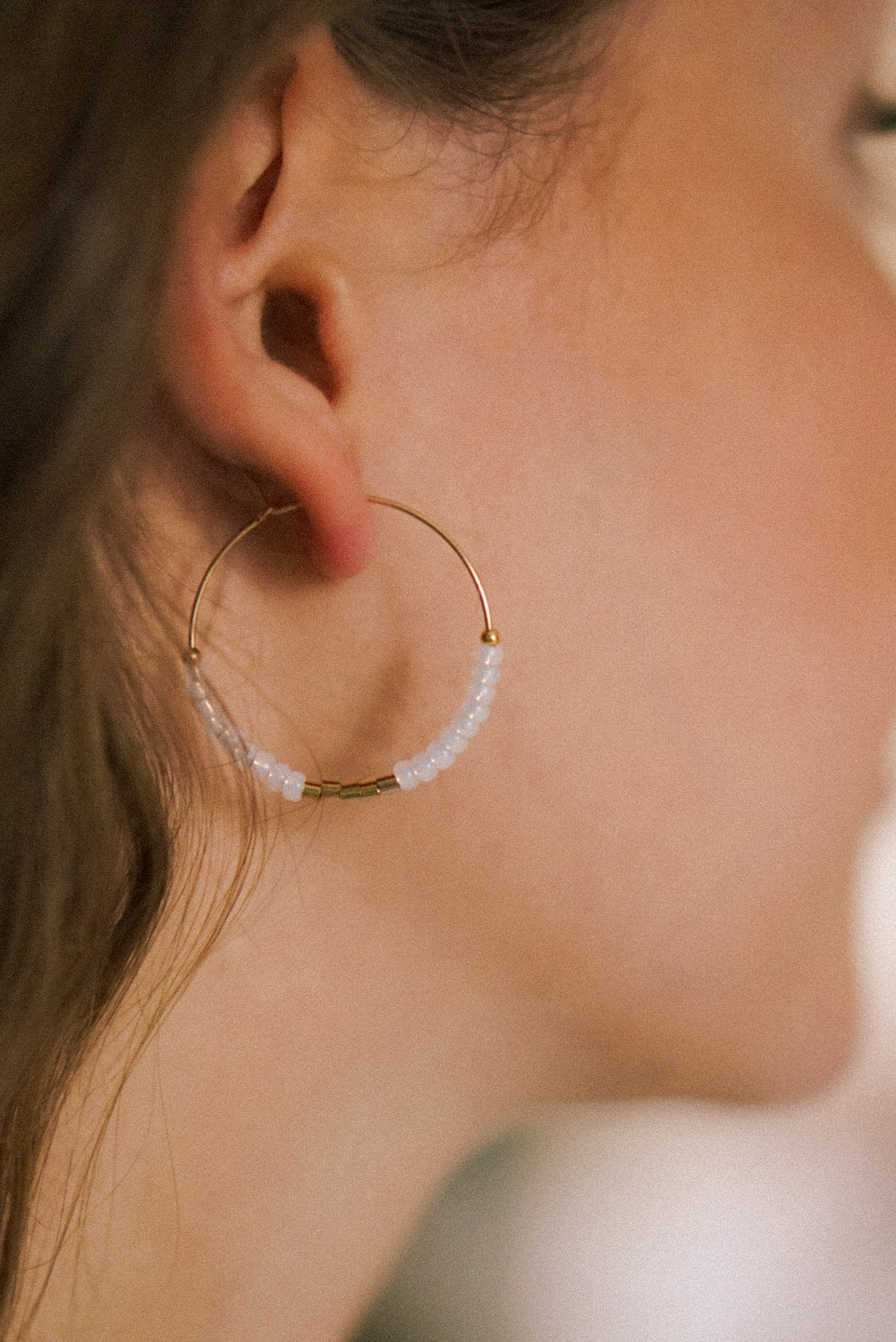 Hoop earrings - ANCA snow white