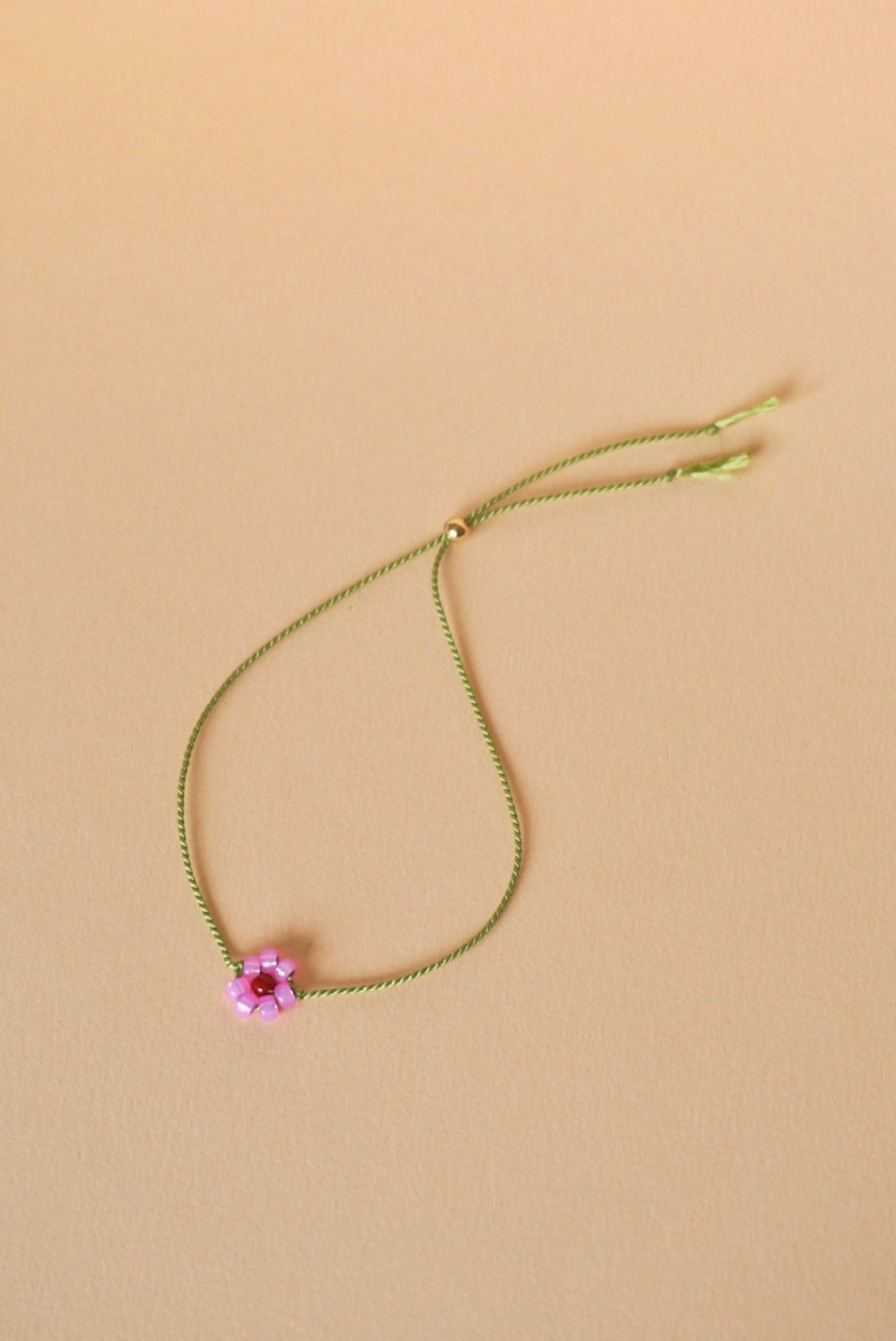Tiny Flower Armband - peony pink & lime green
