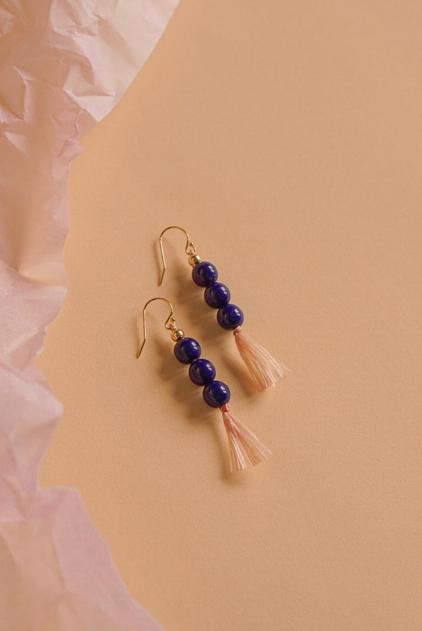 Little DOTA Ohrringe - midnight blue & soft rose