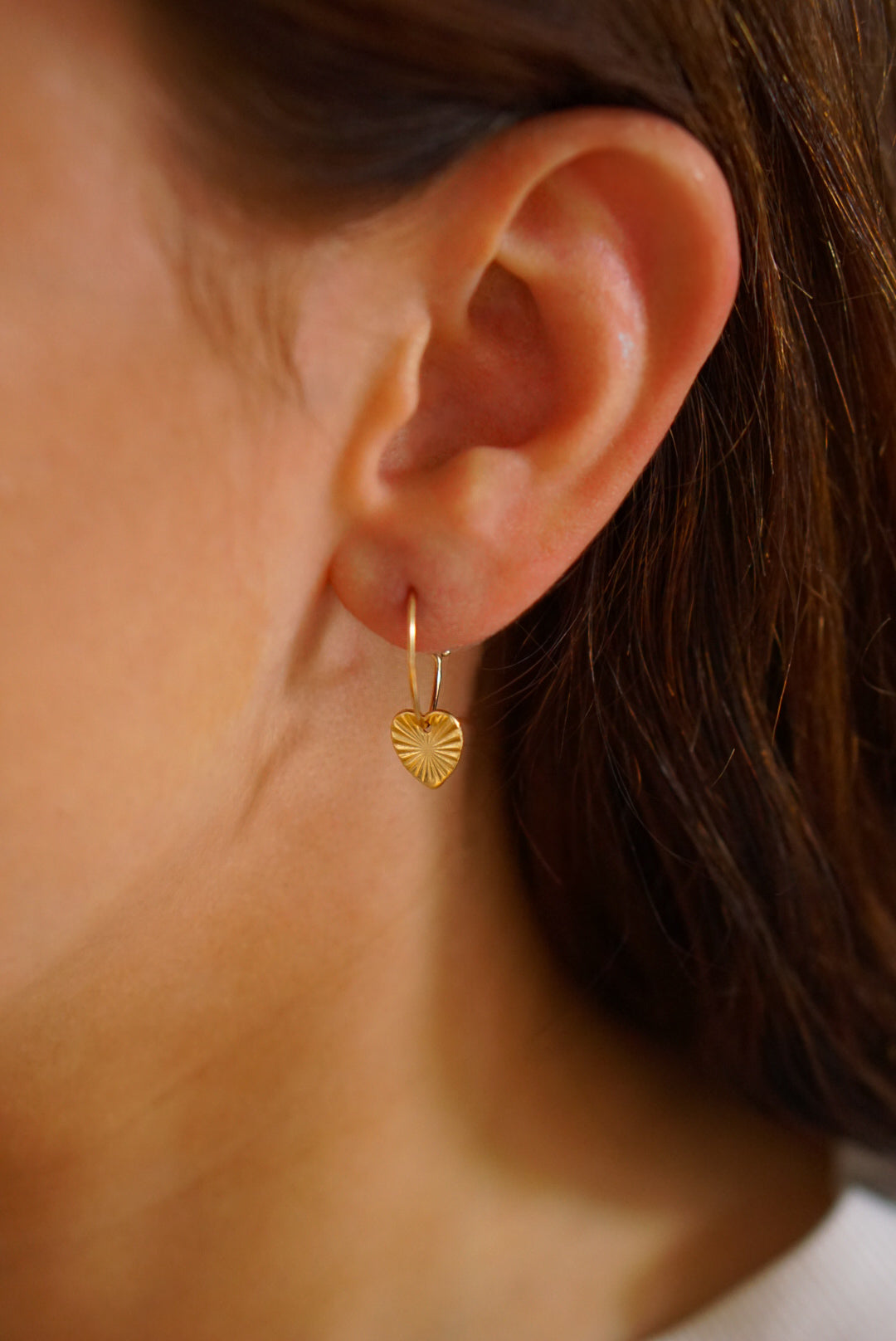 Delicate hoop earrings made of gold filled - Winter Star