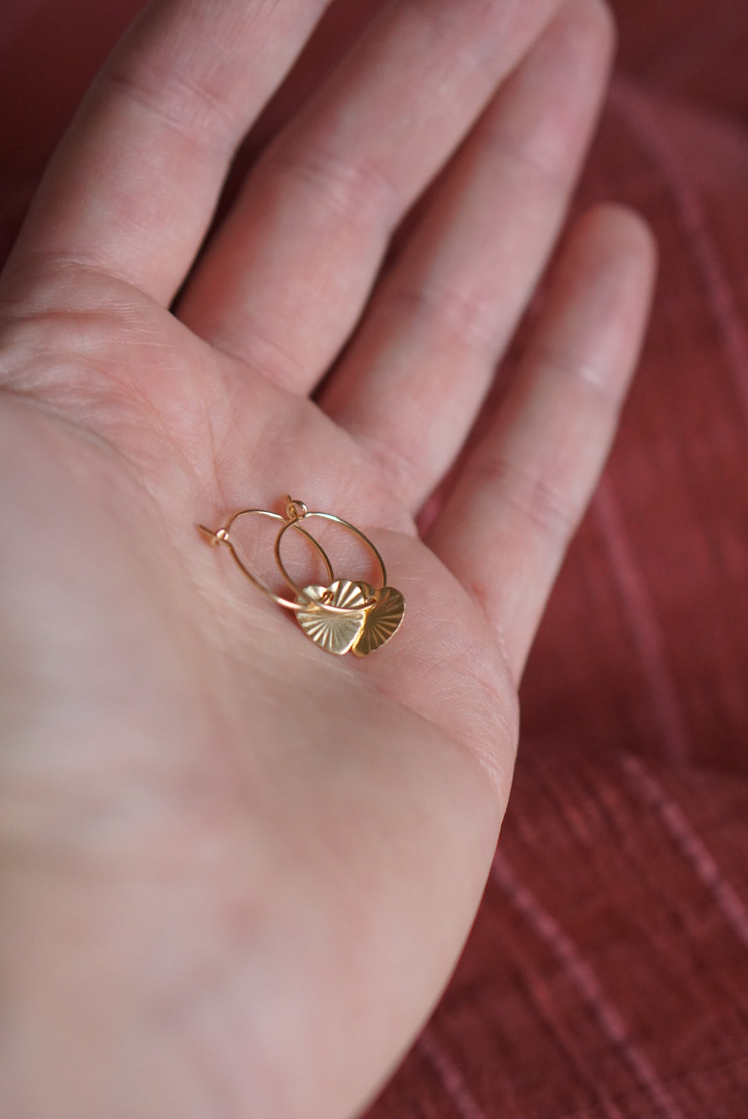 Delicate hoop earrings made of gold filled - Winter Star