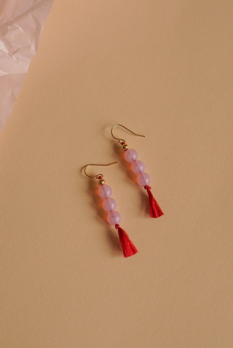 Little DOTA Ohrringe - sweet rose & red