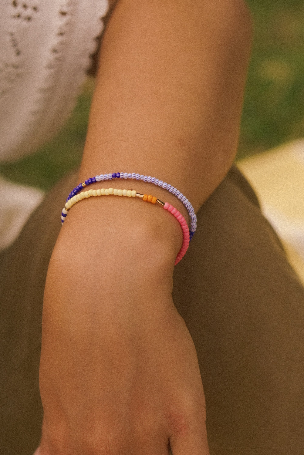 Perlenarmband LENTE - pink - citrus - sailor stripes