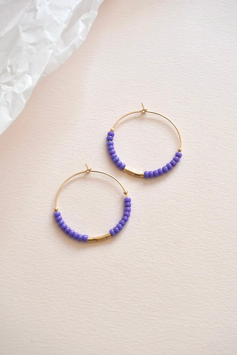 ANCA cornflower - hoops with glass beads 