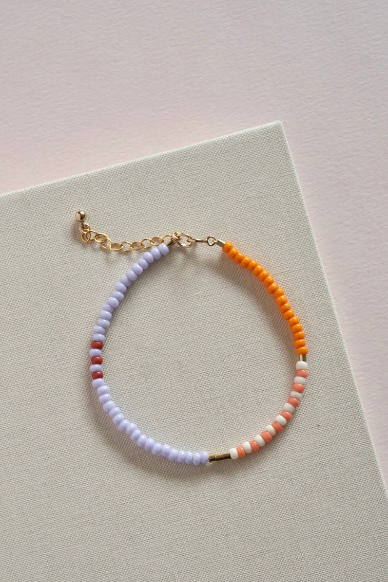 Perlenarmband LENTE - mango - strawberry cream - lilac