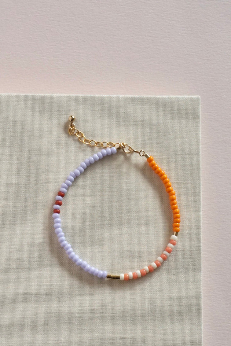 Perlenarmband LENTE - mango - strawberry cream - lilac