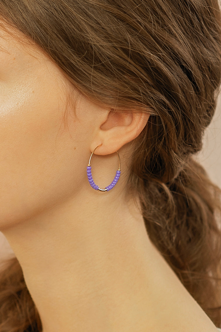 ANCA cornflower - hoops with glass beads 