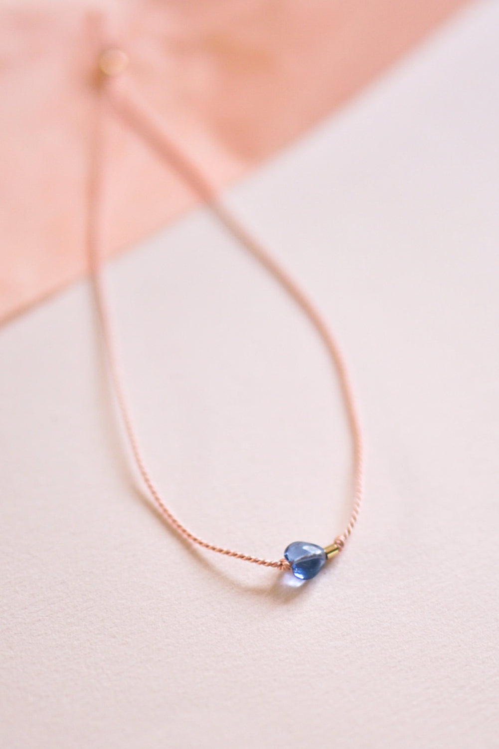 STELLAR - blue Galaxy heart - delicate silk bracelet